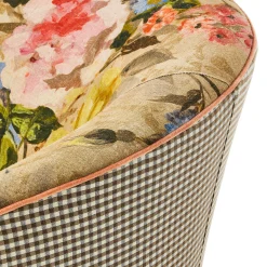 MacKenzie-Childs Field Study Floral Gingham Accent Chair| Living Room