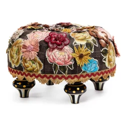 MacKenzie-Childs Field Study Floral Tufted Footstool| Living Room