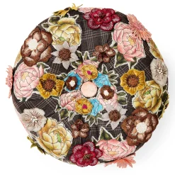 MacKenzie-Childs Field Study Floral Tufted Footstool| Living Room