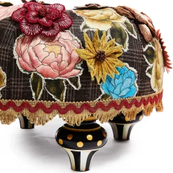 MacKenzie-Childs Field Study Floral Tufted Footstool| Living Room