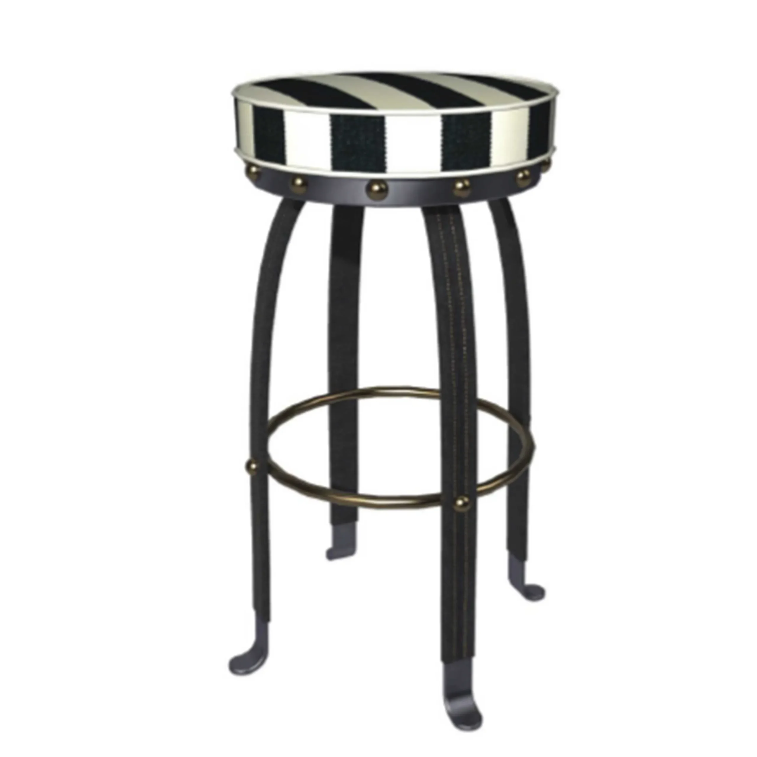 MacKenzie-Childs Flatiron Black Stripe Counter Stool| Dining Room & Kitchen