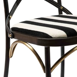 MacKenzie-Childs Flatiron Black Stripe Dining Chair| Dining Room & Kitchen