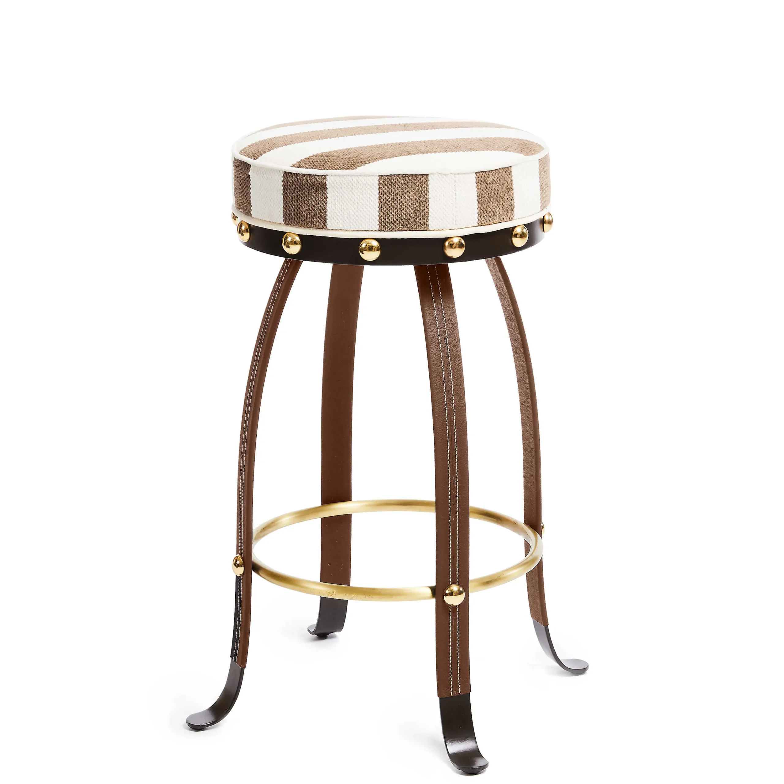 MacKenzie-Childs Flatiron Brown Stripe Bar Stool| Dining Room & Kitchen
