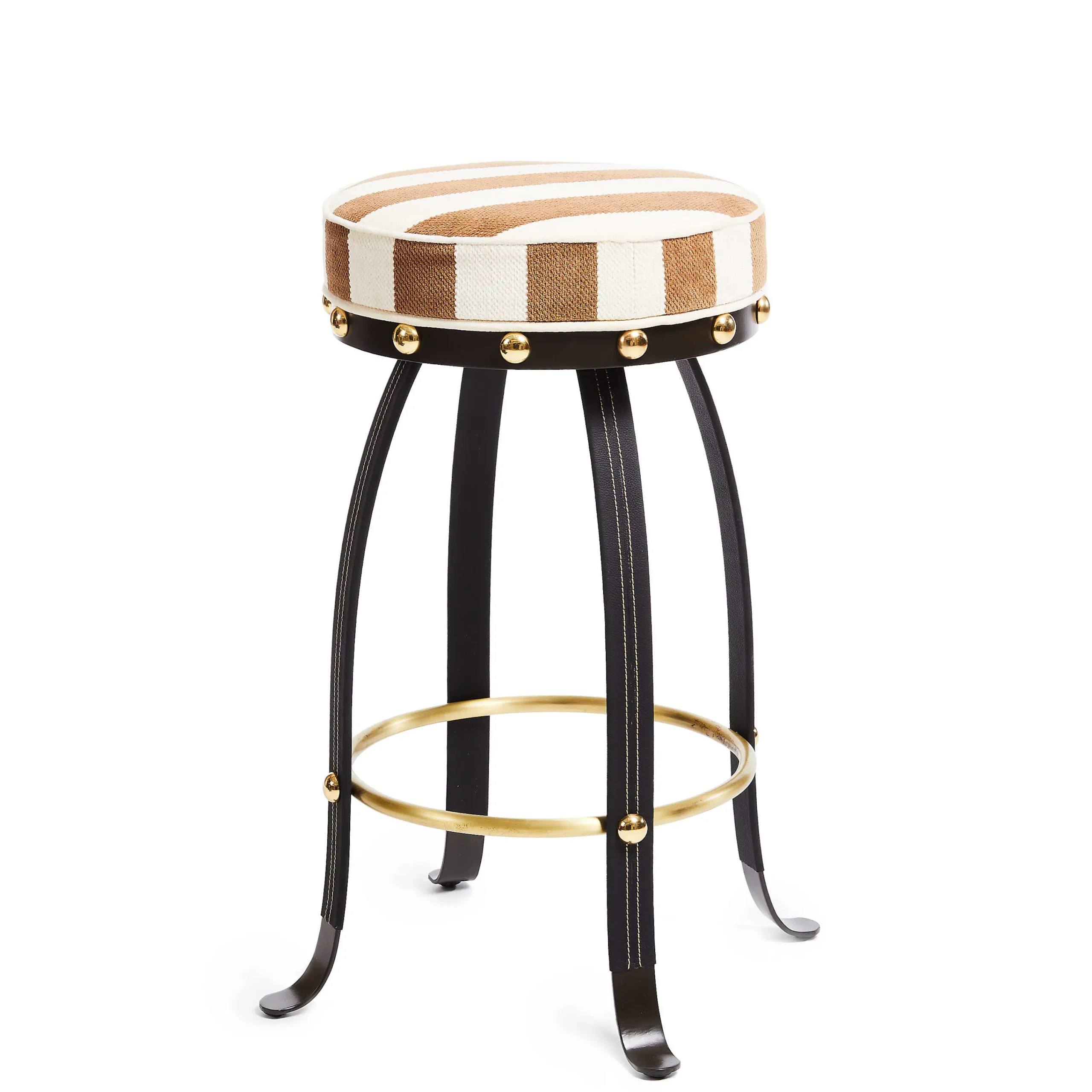 MacKenzie-Childs Flatiron Brown Stripe Bar Stool| Dining Room & Kitchen