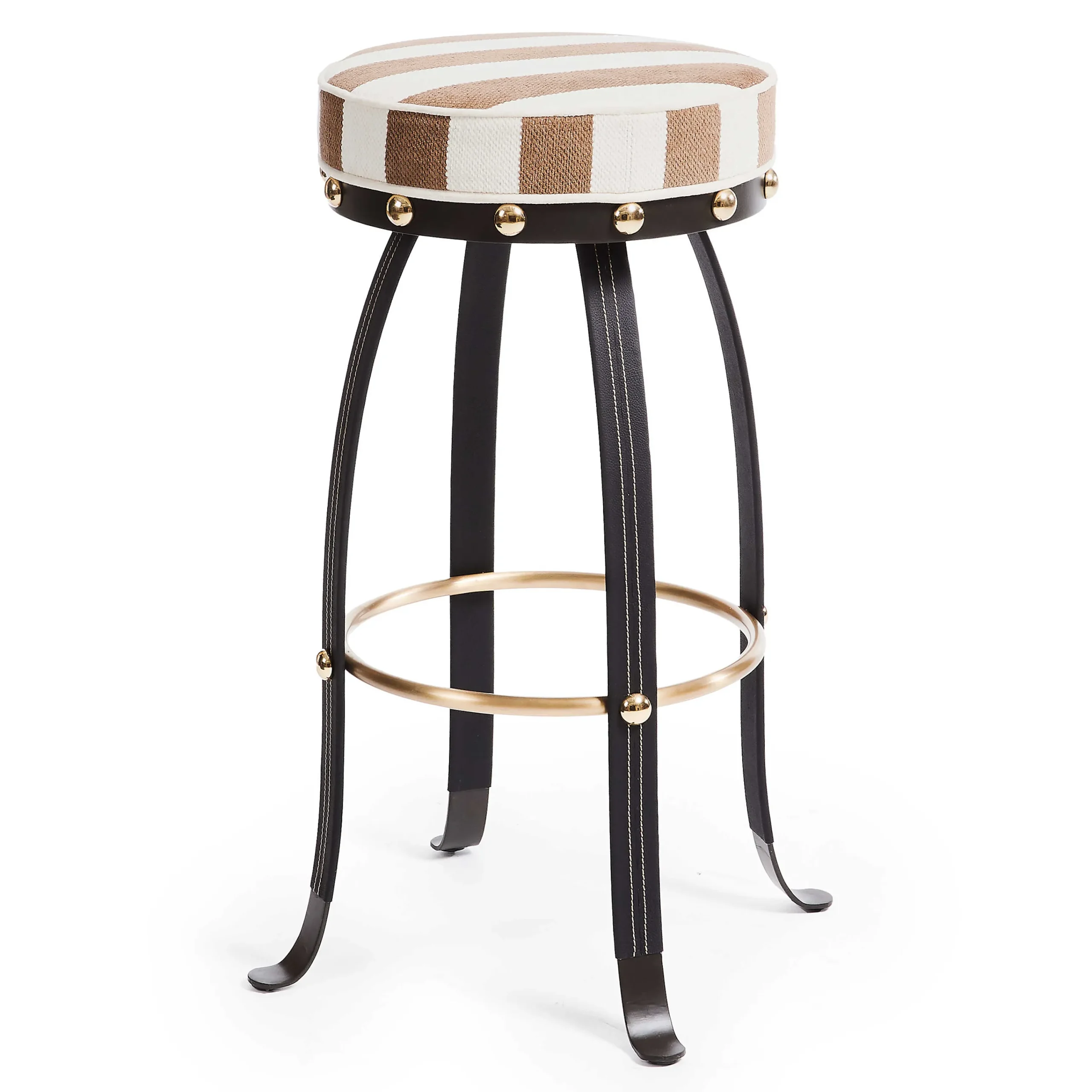 MacKenzie-Childs Flatiron Brown Stripe Counter Stool| Dining Room & Kitchen