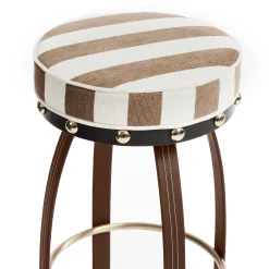 MacKenzie-Childs Flatiron Brown Stripe Counter Stool| Dining Room & Kitchen