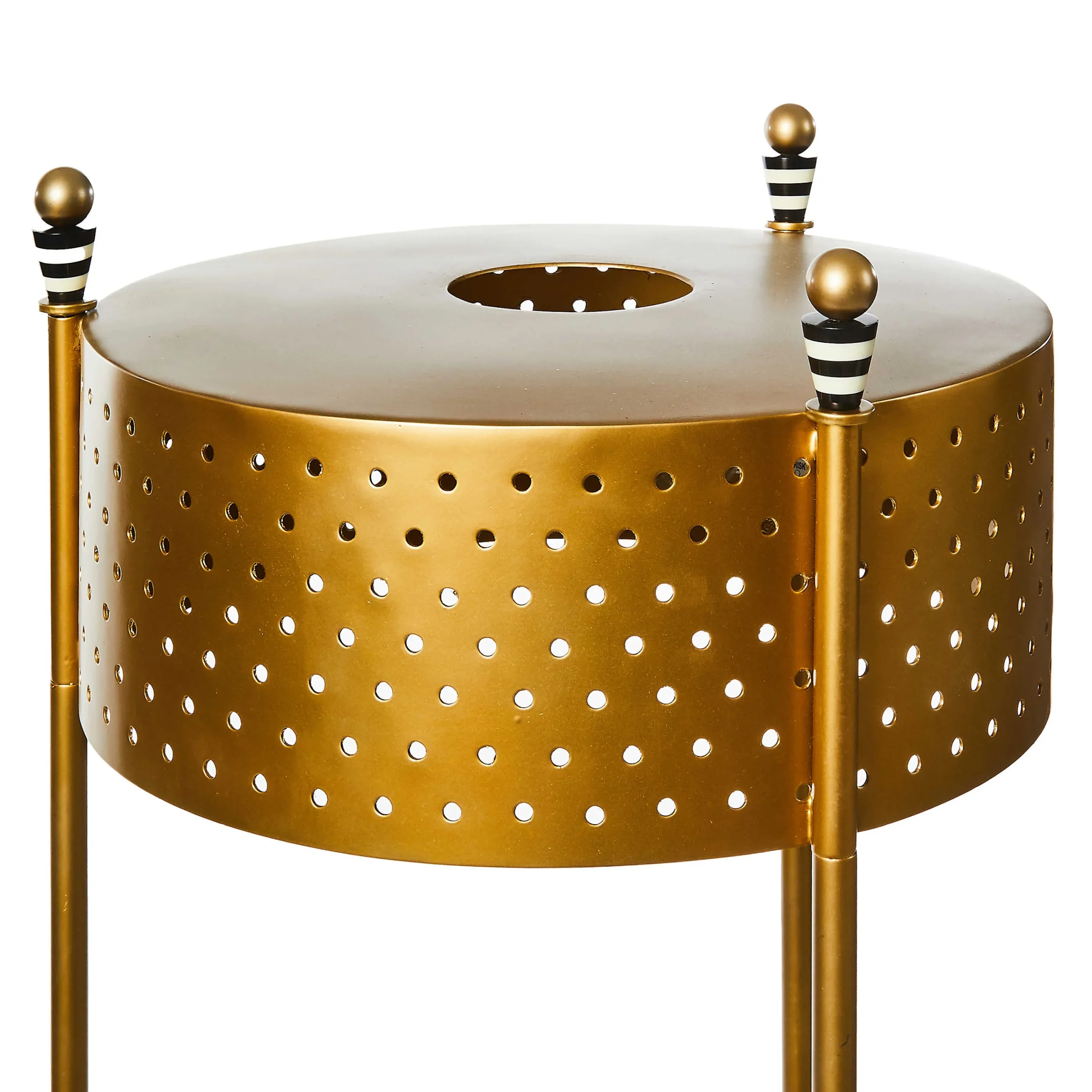 MacKenzie-Childs Flatiron Leather Stripe Shelf Floor Lamp| Lighting