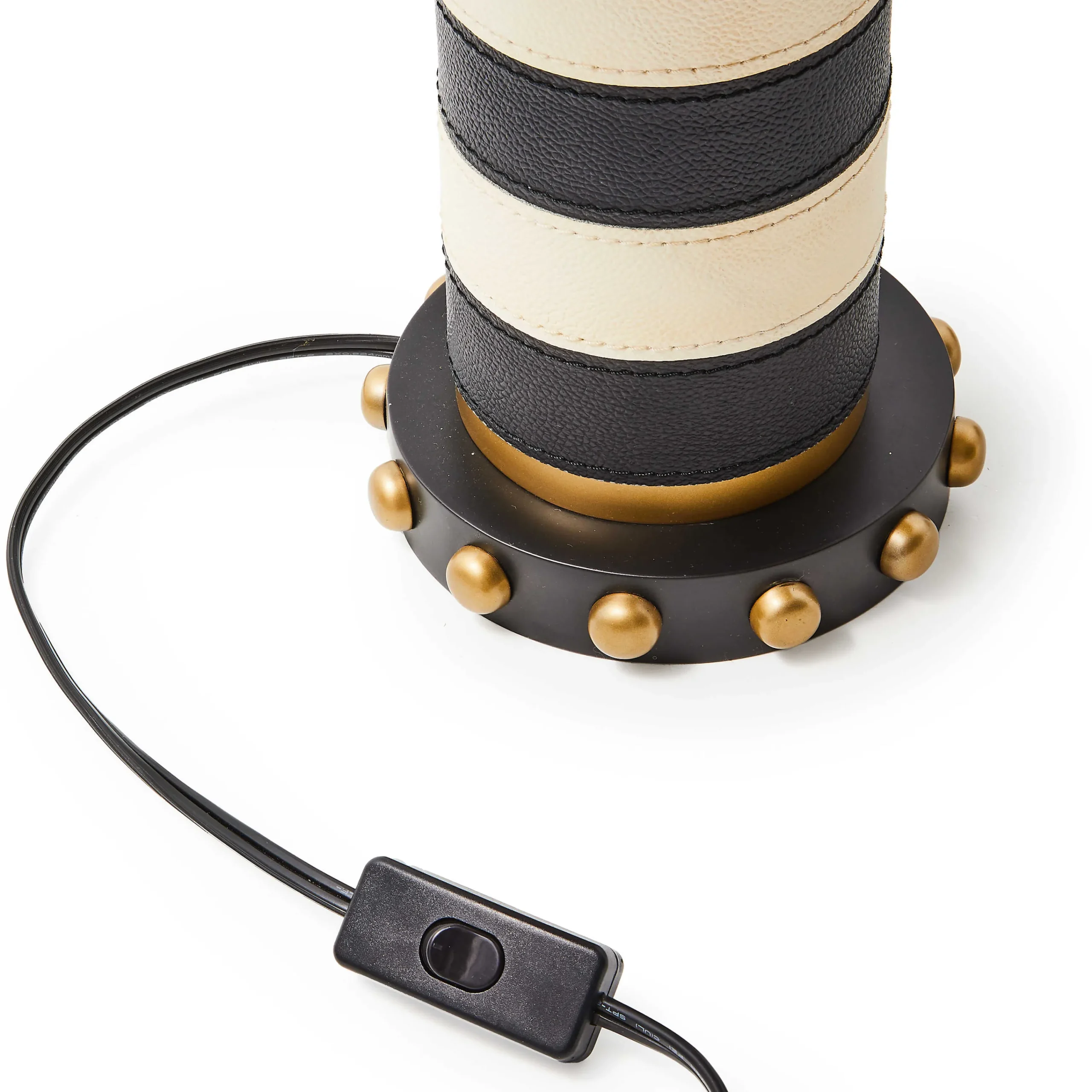 MacKenzie-Childs Flatiron Leather Stripe Table Lamp| Lighting