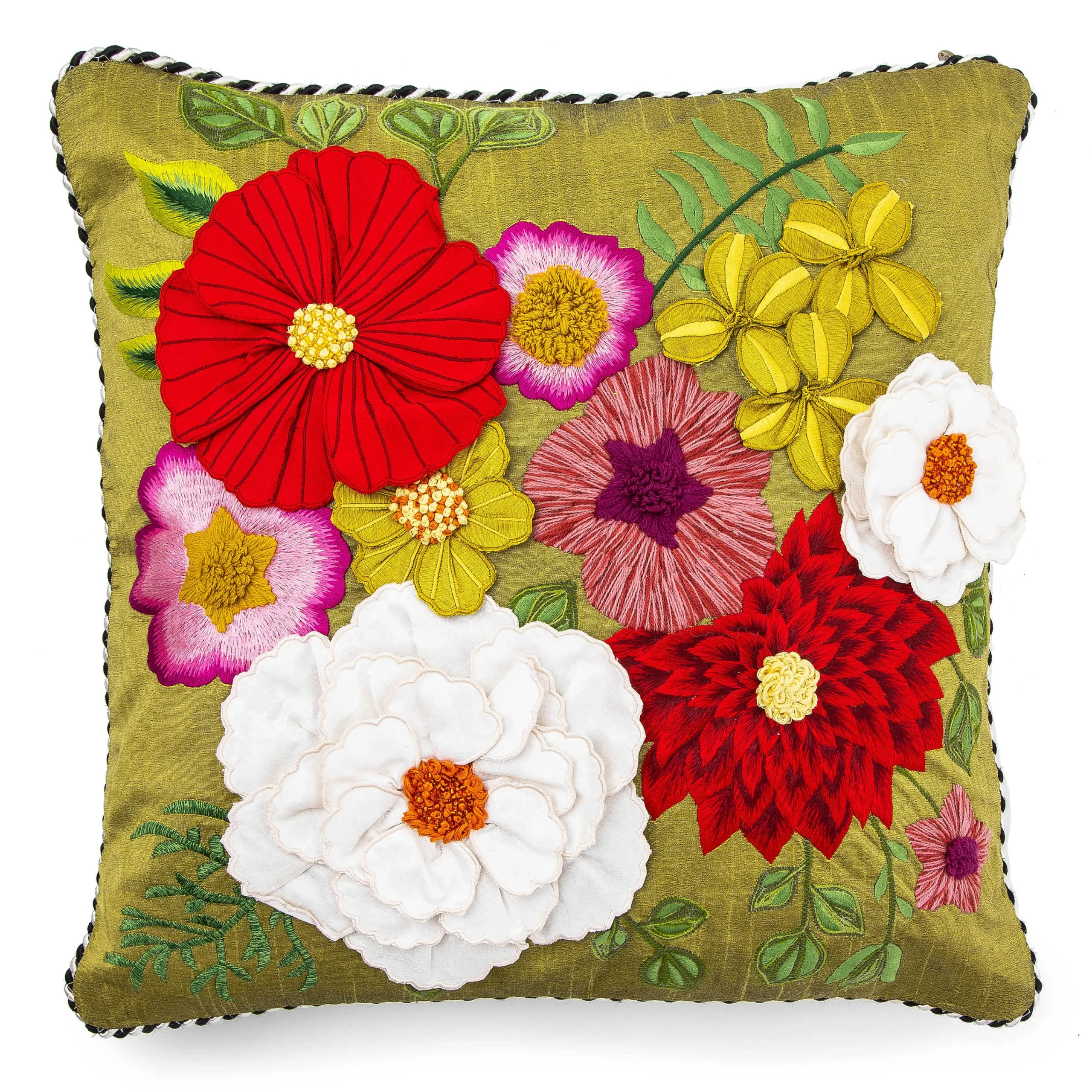 MacKenzie-Childs Fleur de Leaf Throw Pillow| Spring|Pillows, Throws, & Cushions