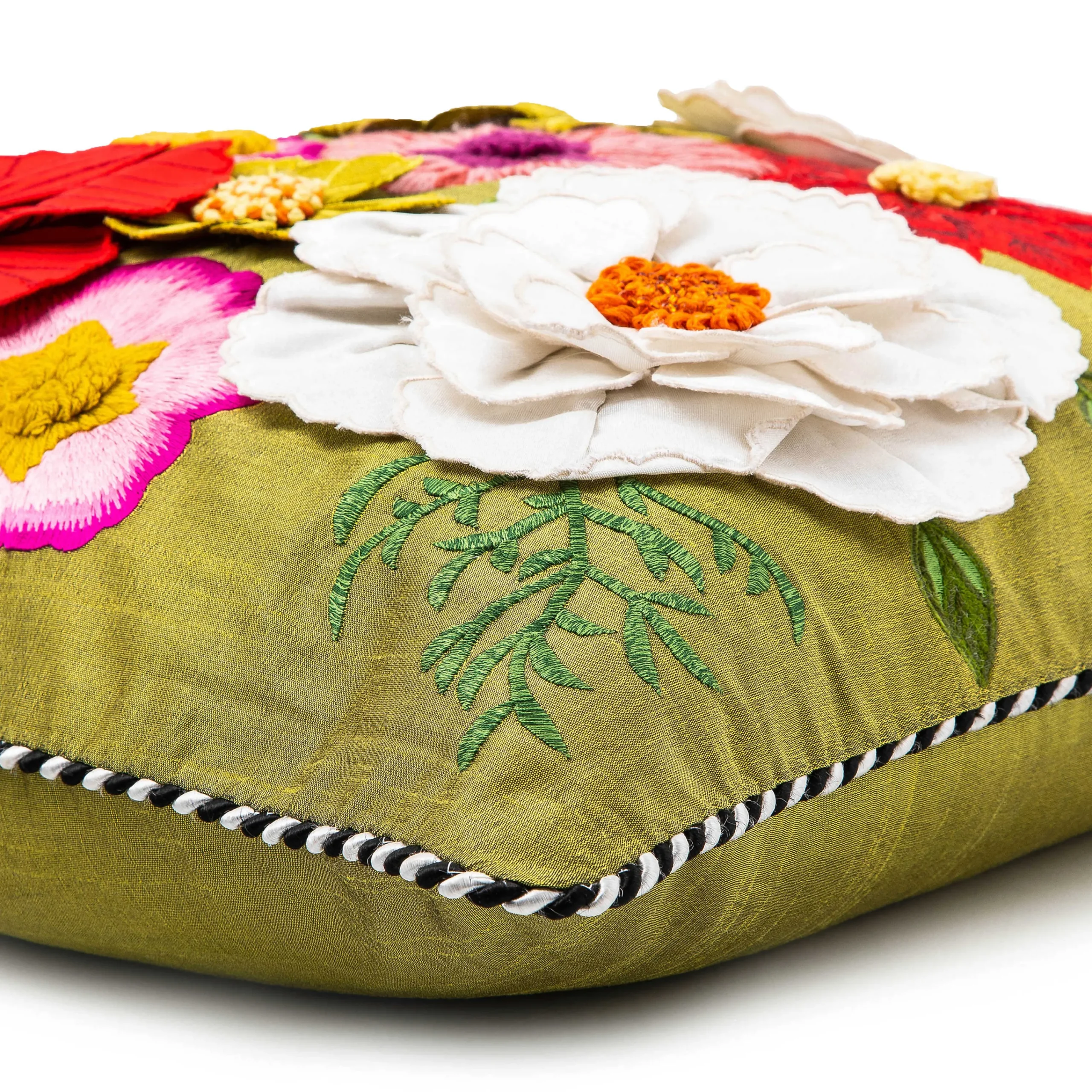 MacKenzie-Childs Fleur de Leaf Throw Pillow| Spring|Pillows, Throws, & Cushions