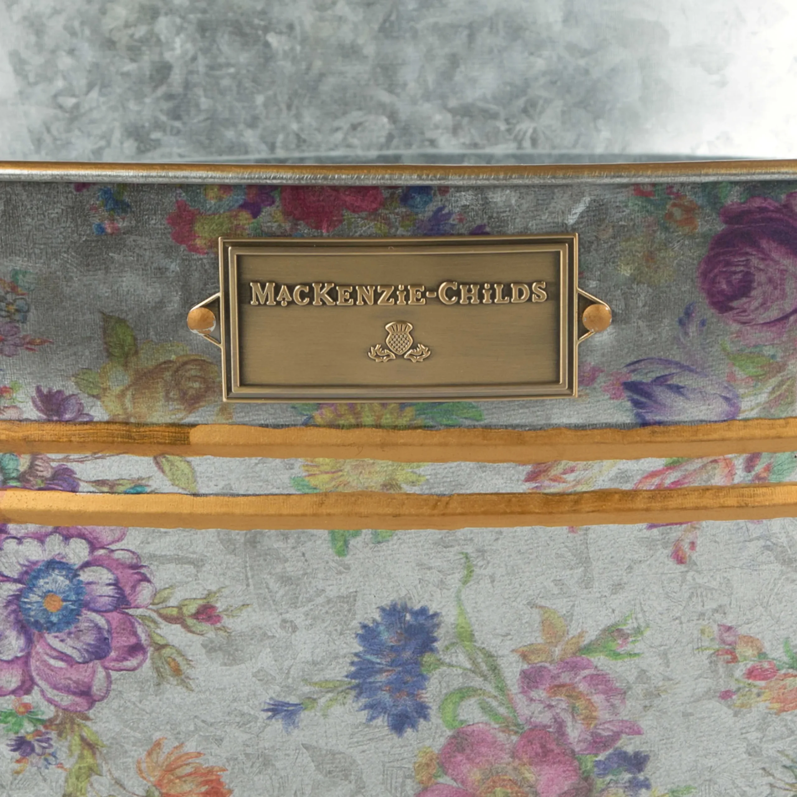 MacKenzie-Childs Flower Market Galvanized Beverage Bucket| Outdoor|Bar Entertaining