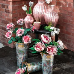 MacKenzie-Childs Flower Market Galvanized Flower Buckets, Set of 3| Spring|Outdoor