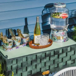 MacKenzie-Childs Flower Market Galvanized Herb Pots with Tray, Set of 3| Spring|Outdoor