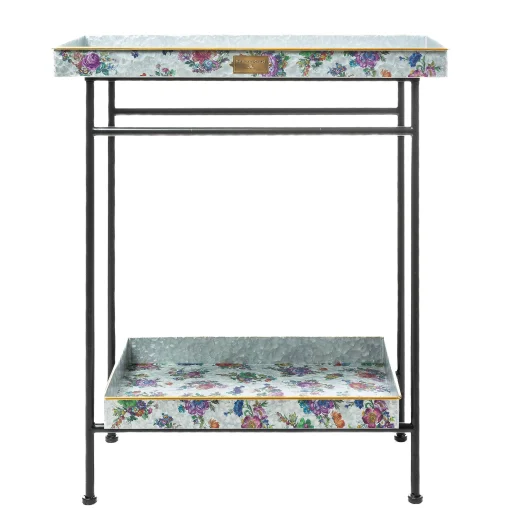 MacKenzie-Childs Flower Market Galvanized Outdoor Butler| Storage Furniture|Outdoor