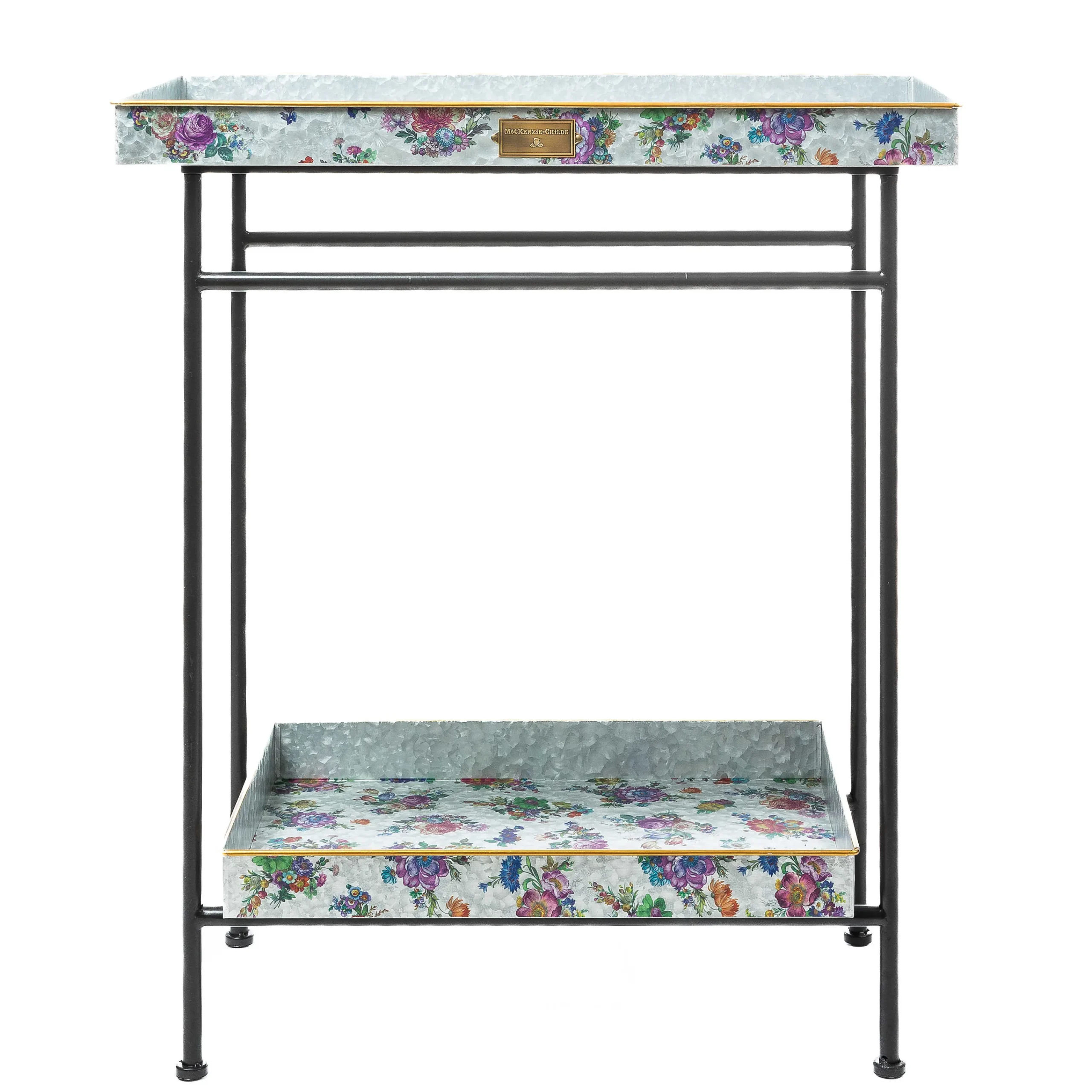 MacKenzie-Childs Flower Market Galvanized Outdoor Butler| Storage Furniture|Outdoor