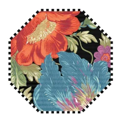MacKenzie-Childs Flower Market Reflections Black 6' Octagon Rug| Rugs