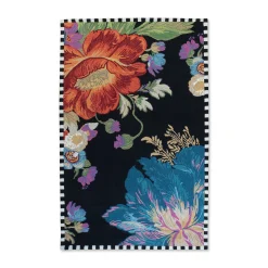 MacKenzie-Childs Flower Market Reflections Black 5' x 8' Rug| Rugs