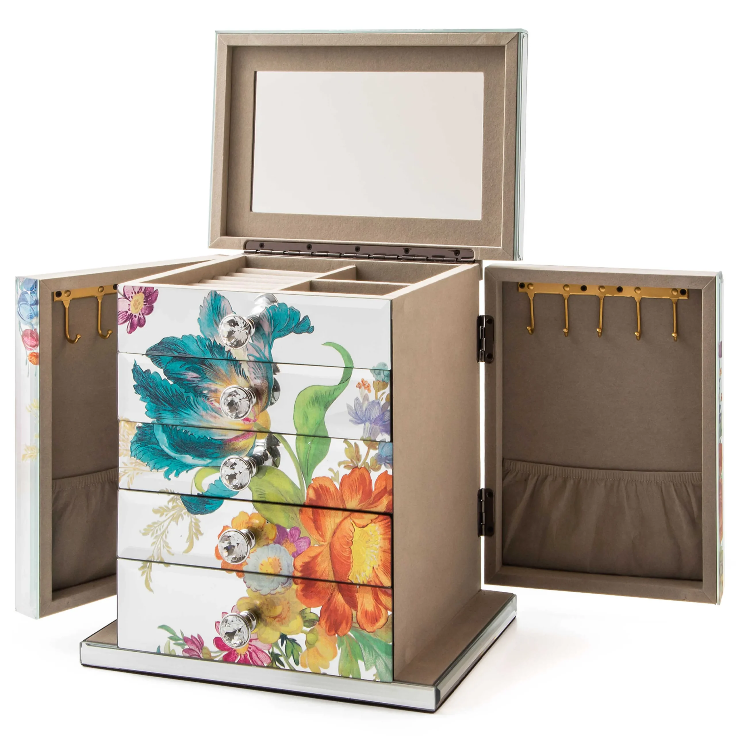 MacKenzie-Childs Flower Market Reflections Jewelry Armoire| Room Accents