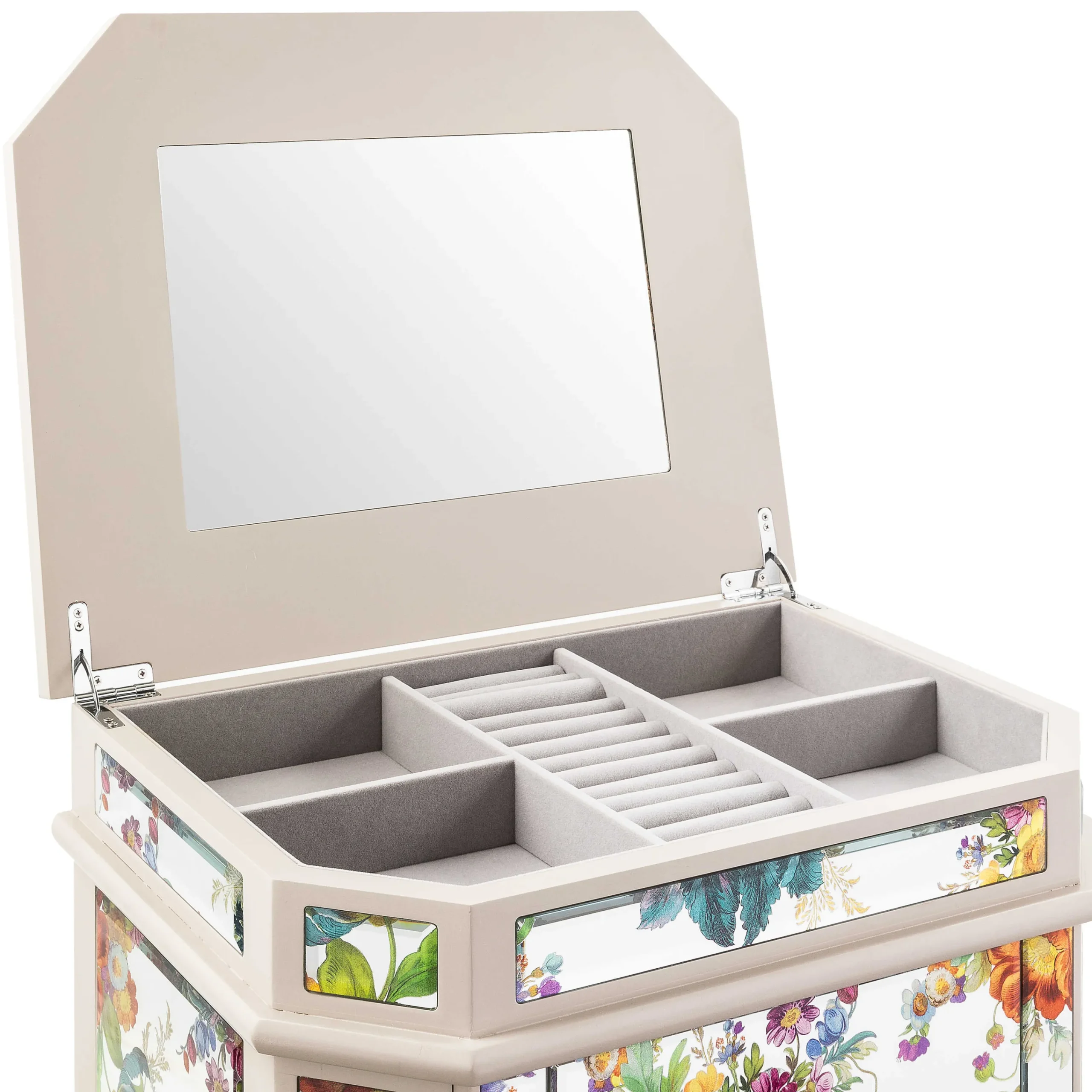 MacKenzie-Childs Flower Market Reflections Standing Jewelry Armoire| Storage Furniture|Room Accents