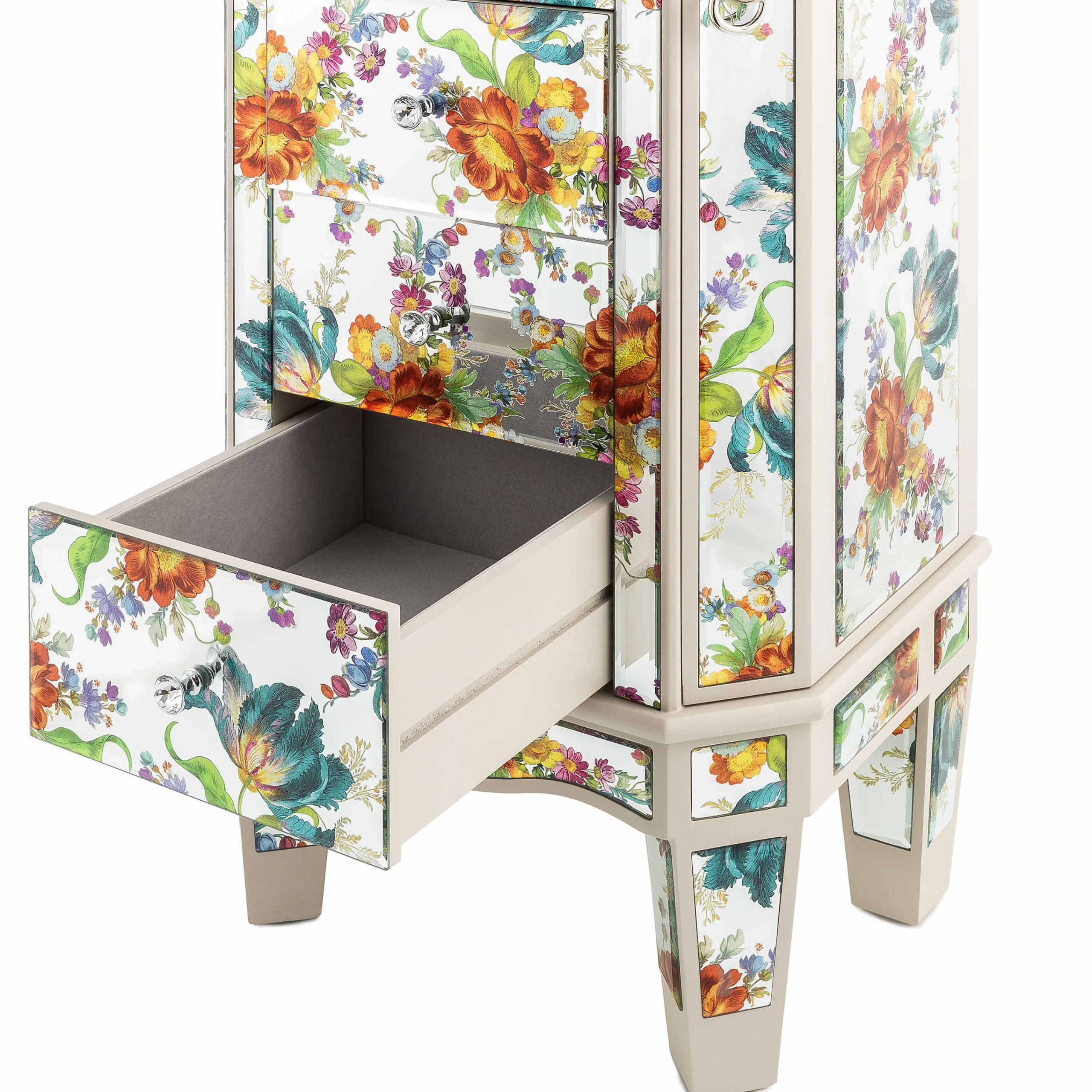 MacKenzie-Childs Flower Market Reflections Standing Jewelry Armoire| Storage Furniture|Room Accents