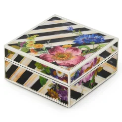 MacKenzie-Childs Flower Market Silver Plated Trinket Box| Room Accents