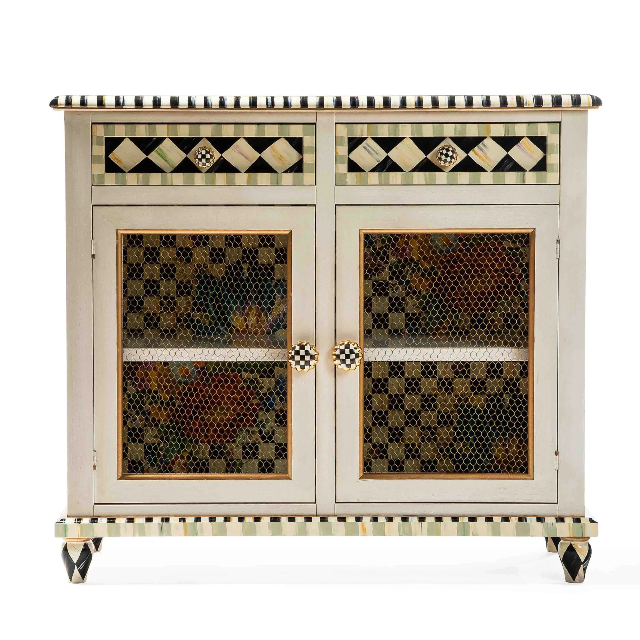 MacKenzie-Childs Flower Market Small Cabinet| Living Room
