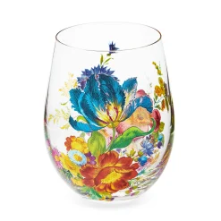 MacKenzie-Childs Flower Market Stemless Wine Glass, Set of 4| Drinkware