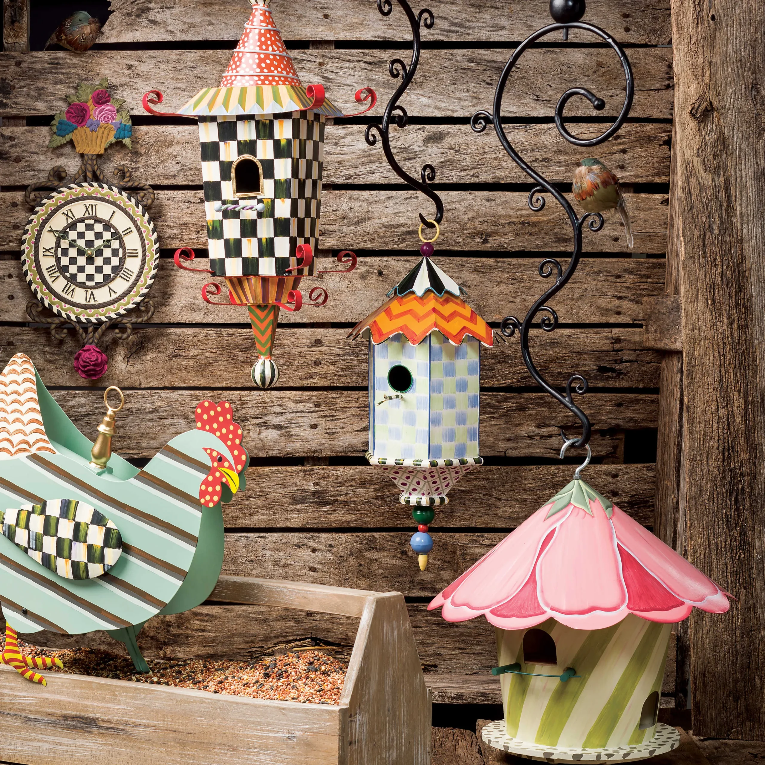 MacKenzie-Childs Flyer's Folly Birdhouse| Spring|Outdoor
