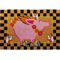 MacKenzie-Childs Flying Pig Entrance Mat| Outdoor|Rugs