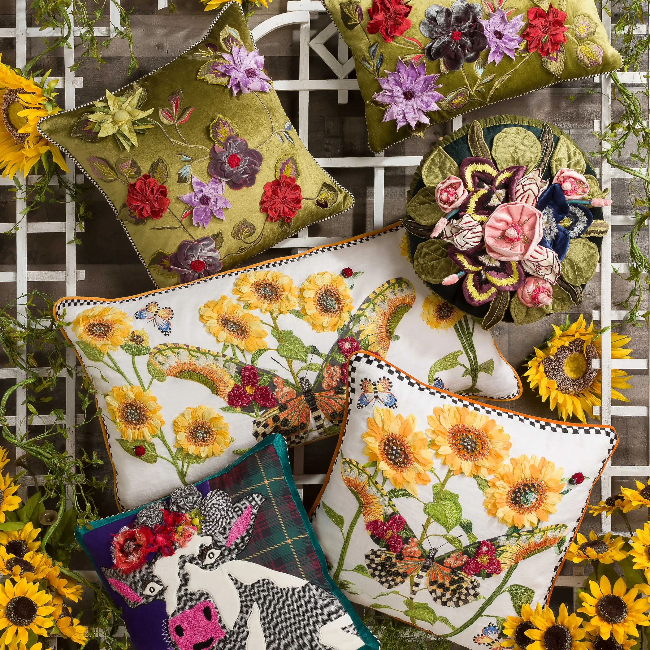 MacKenzie-Childs Frida Cowlo Throw Pillow| Pillows, Throws, & Cushions