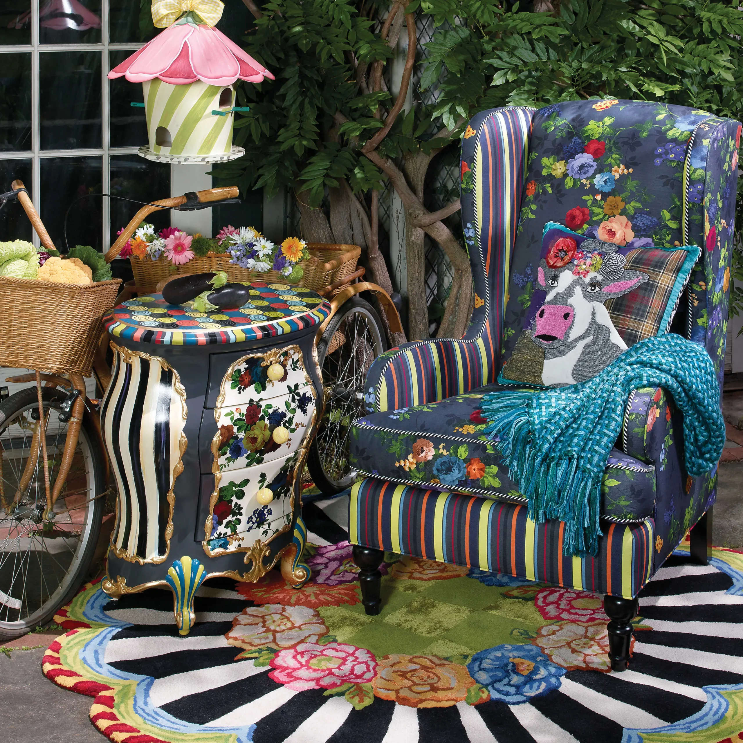 MacKenzie-Childs Frida Cowlo Throw Pillow| Pillows, Throws, & Cushions