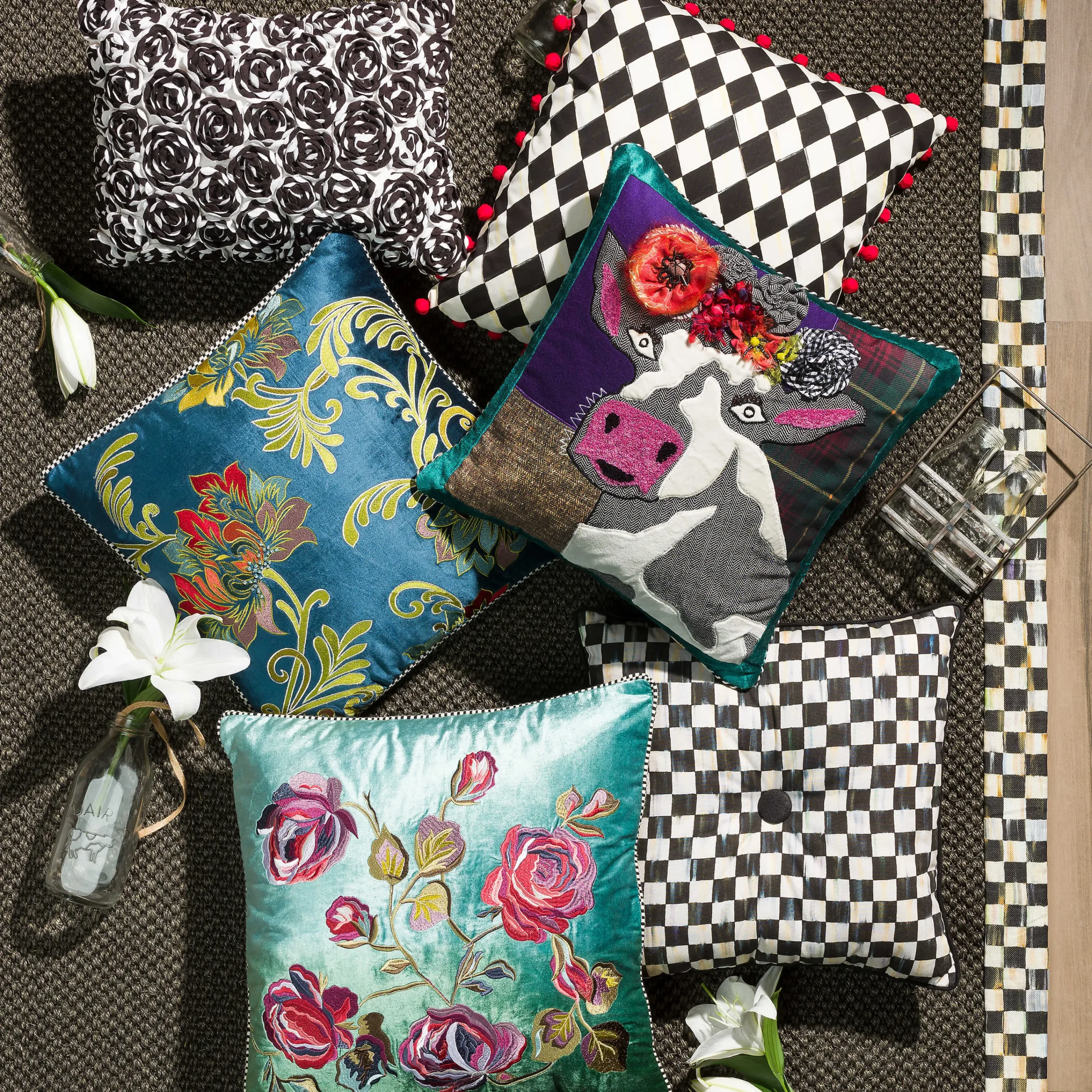 MacKenzie-Childs Frida Cowlo Throw Pillow| Pillows, Throws, & Cushions