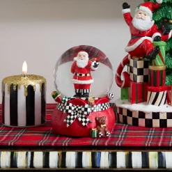 MacKenzie-Childs Gift Giving Santa Snow Globe| Room Accents