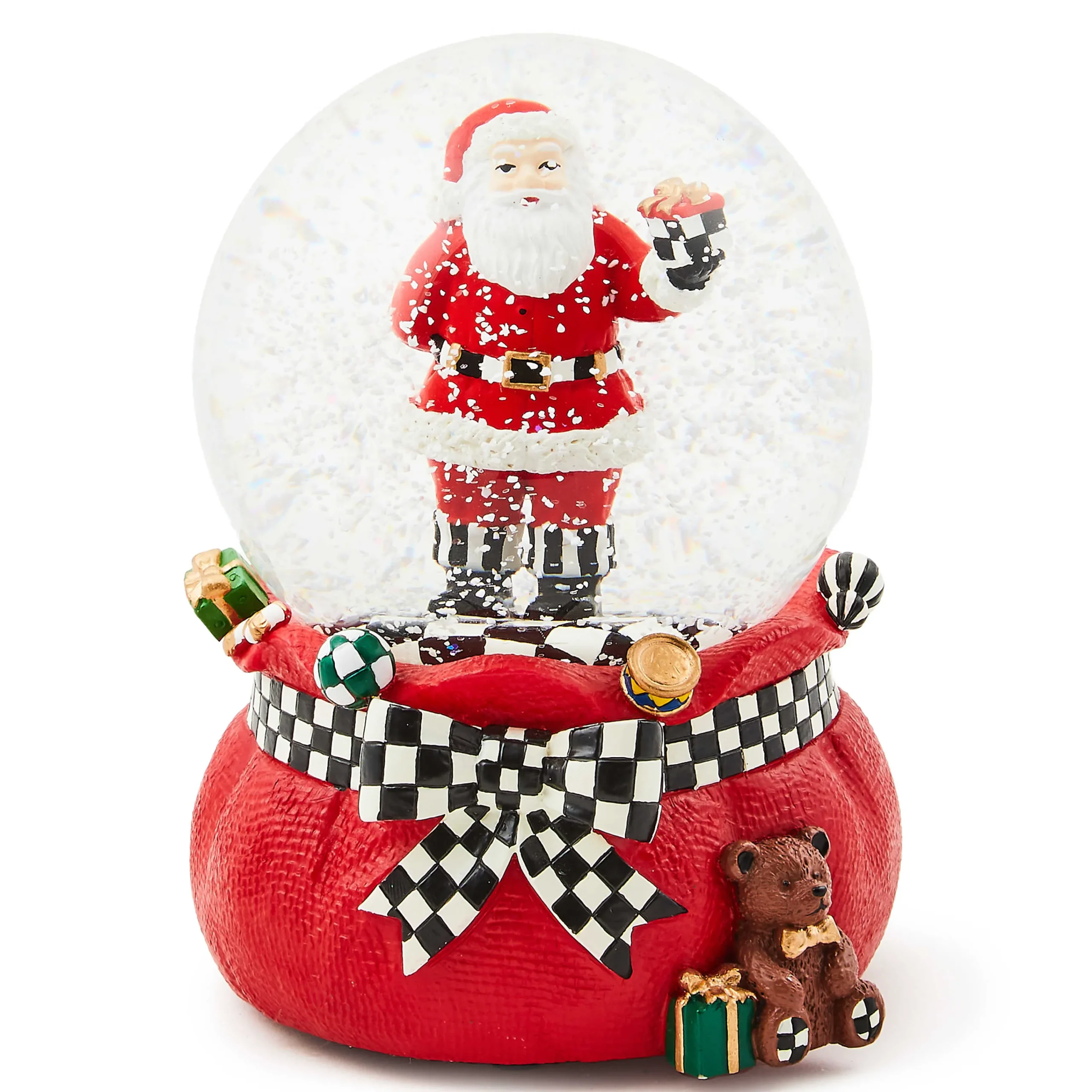 MacKenzie-Childs Gift Giving Santa Snow Globe| Room Accents