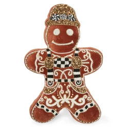 MacKenzie-Childs Gingerbread Boy Shaped Throw Pillow| Holiday|Pillows, Throws, & Cushions