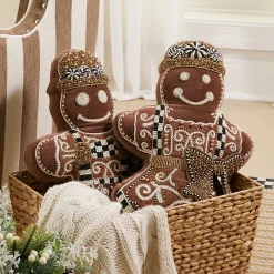 MacKenzie-Childs Gingerbread Boy Shaped Throw Pillow| Holiday|Pillows, Throws, & Cushions