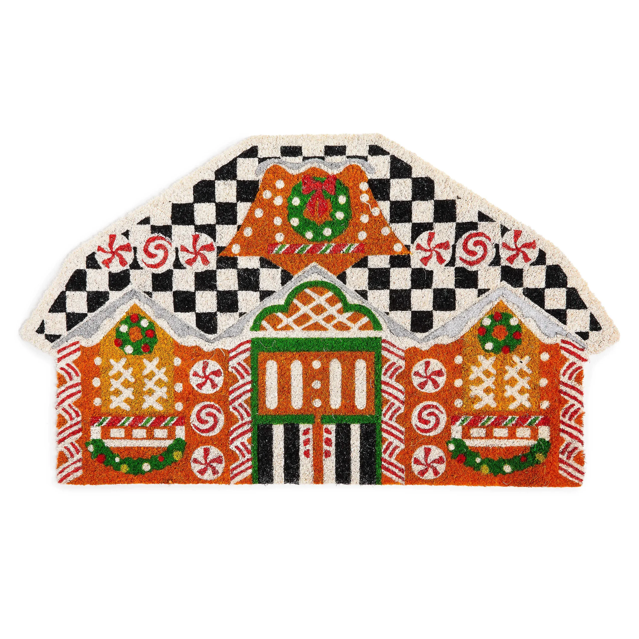 MacKenzie-Childs Gingerbread House Shaped Entrance Mat| Outdoor|Rugs