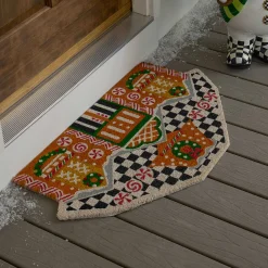 MacKenzie-Childs Gingerbread House Shaped Entrance Mat| Outdoor|Rugs