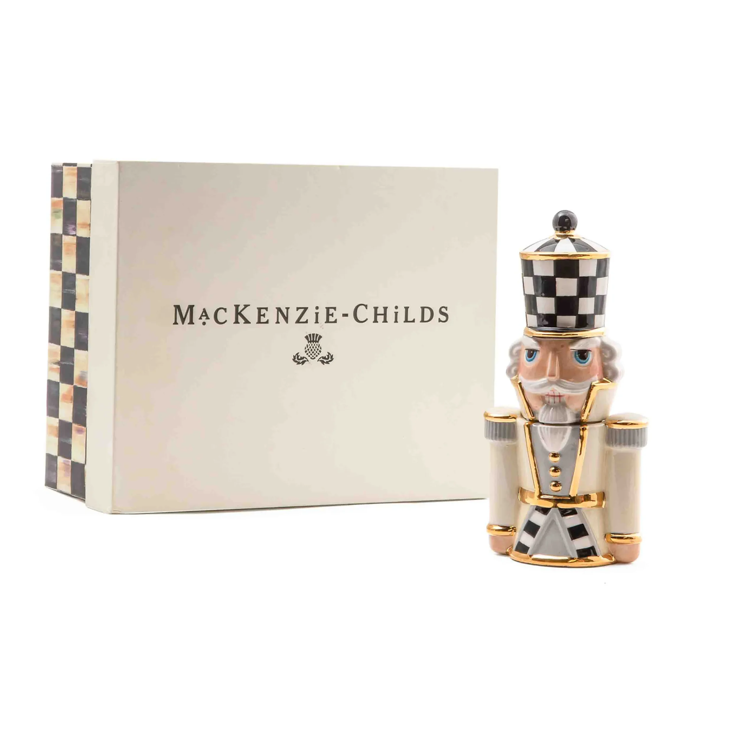 MacKenzie-Childs Glam Up Buckingham Nutcracker Salt Pepper Set| Holiday|Decor Sets