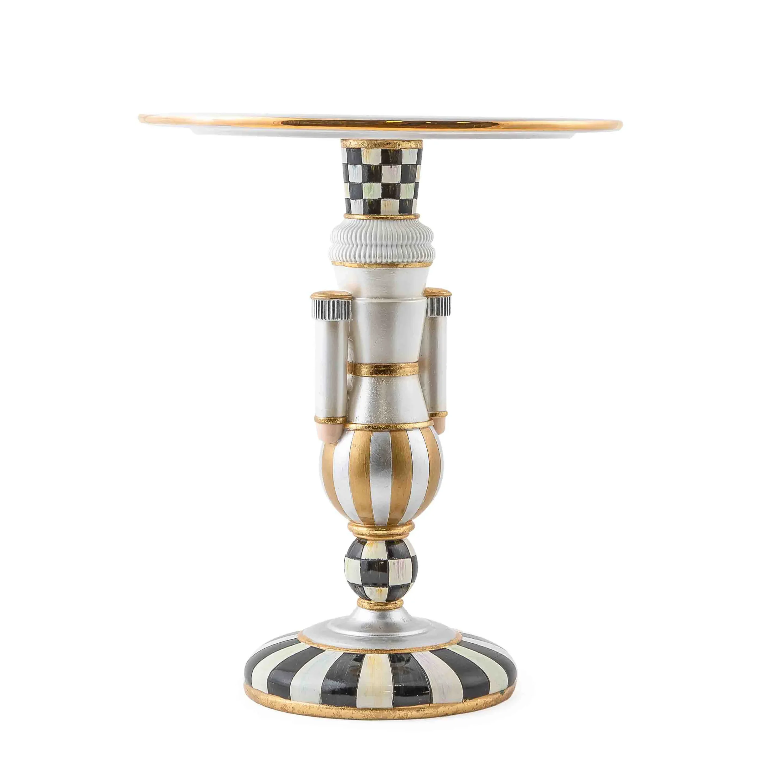 MacKenzie-Childs Glam Up Buckingham Nutcracker Pedestal Platter| Holiday|Serveware