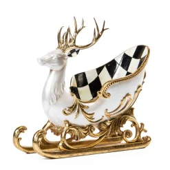 MacKenzie-Childs Glam Up Deer Sleigh| Holiday|Room Accents