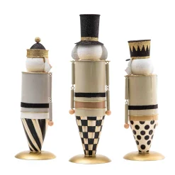 MacKenzie-Childs Glam Up Tin Nutcracker Figures, Set of 3| Holiday|Decor Sets