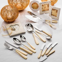 MacKenzie-Childs Gold Check Flatware 5-Piece Place Setting| Dinnerware & Flatware