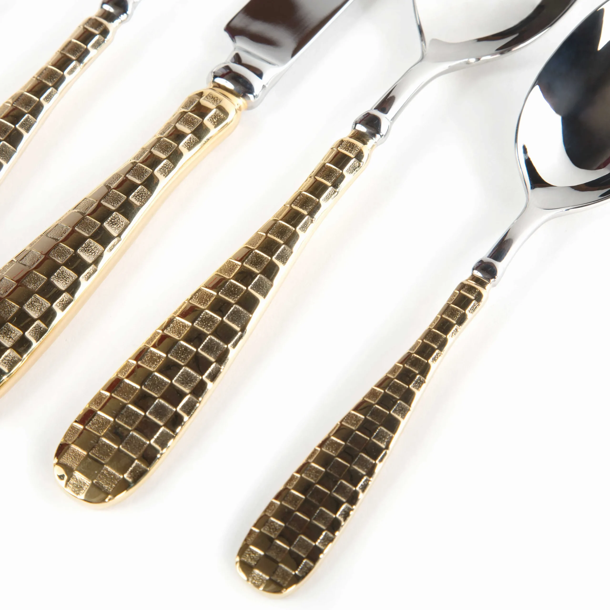 MacKenzie-Childs Gold Check Flatware 5-Piece Place Setting| Dinnerware & Flatware
