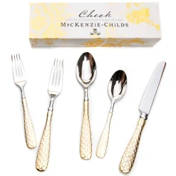 MacKenzie-Childs Gold Check Flatware 5-Piece Place Setting| Dinnerware & Flatware