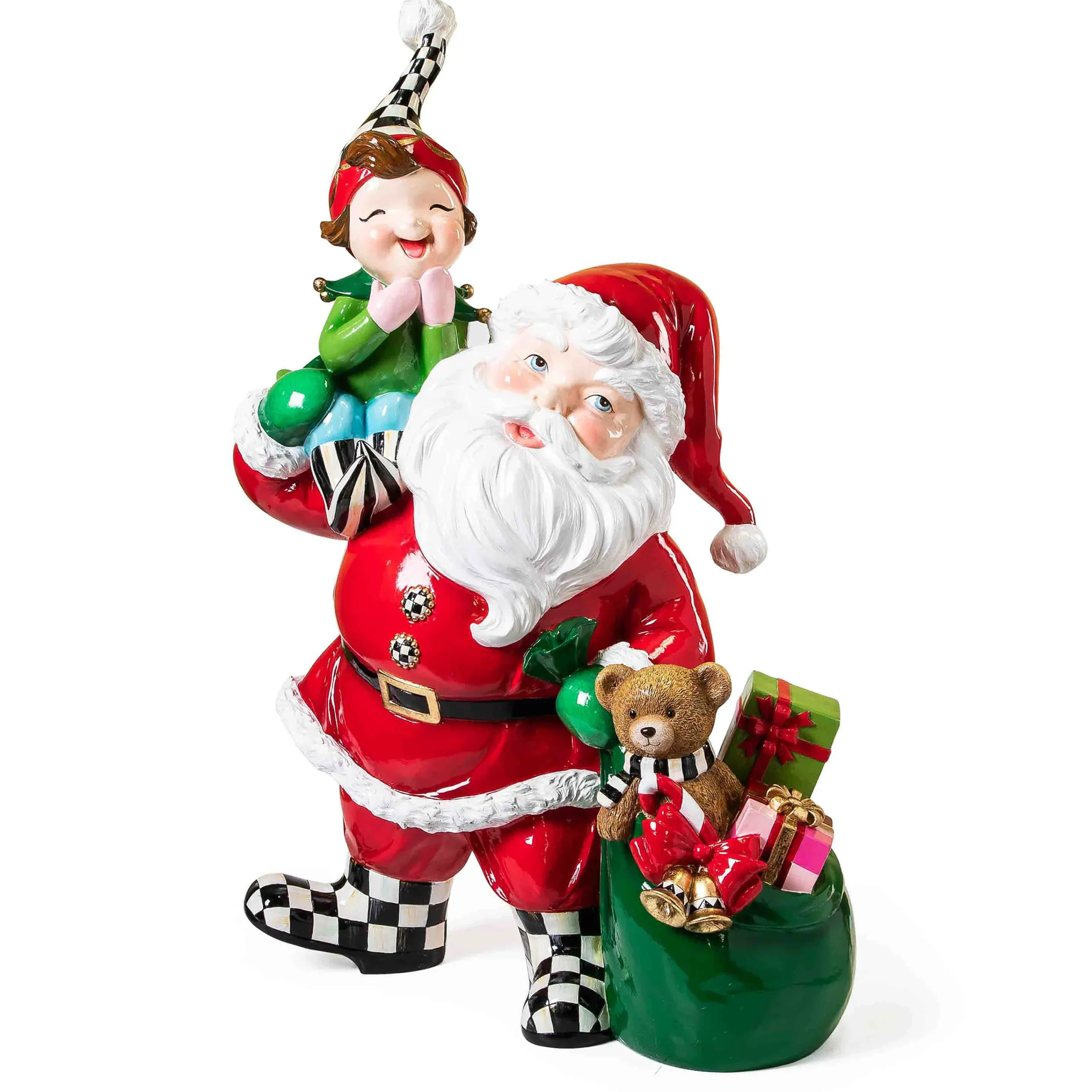 MacKenzie-Childs Granny Kitsch Trophy Santa Elf| Holiday|Outdoor