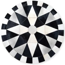 MacKenzie-Childs Greenwich Hair on Hide 6' Round Rug| Rugs