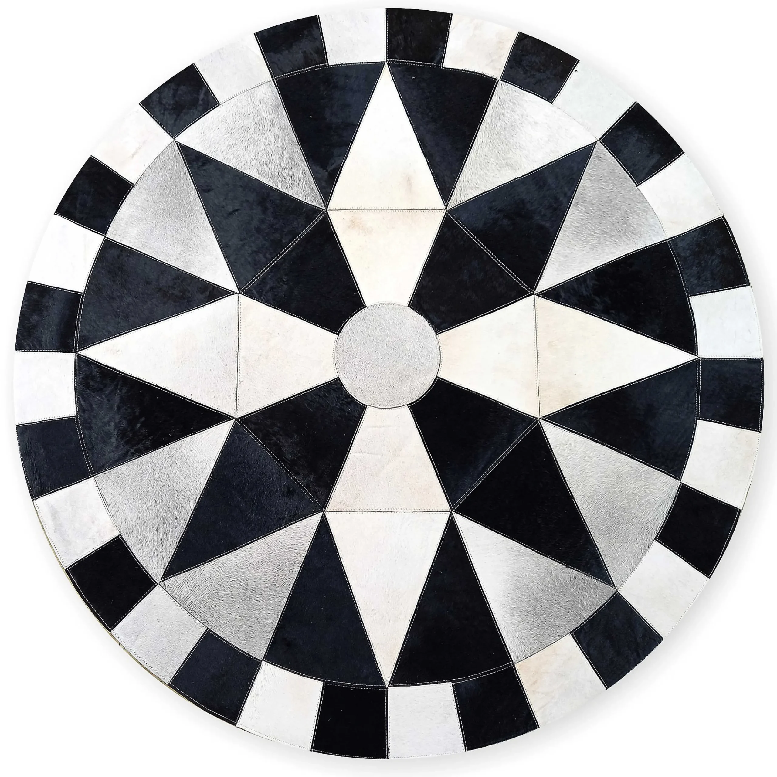 MacKenzie-Childs Greenwich Hair on Hide 6' Round Rug| Rugs