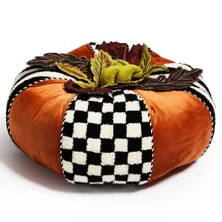 MacKenzie-Childs Harvest Check  Stripe Round Pillow| The Fall Shop|Pillows, Throws, & Cushions