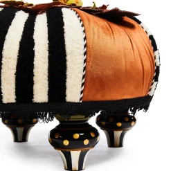 MacKenzie-Childs Harvest Check Stripe Tufted Footstool| Living Room